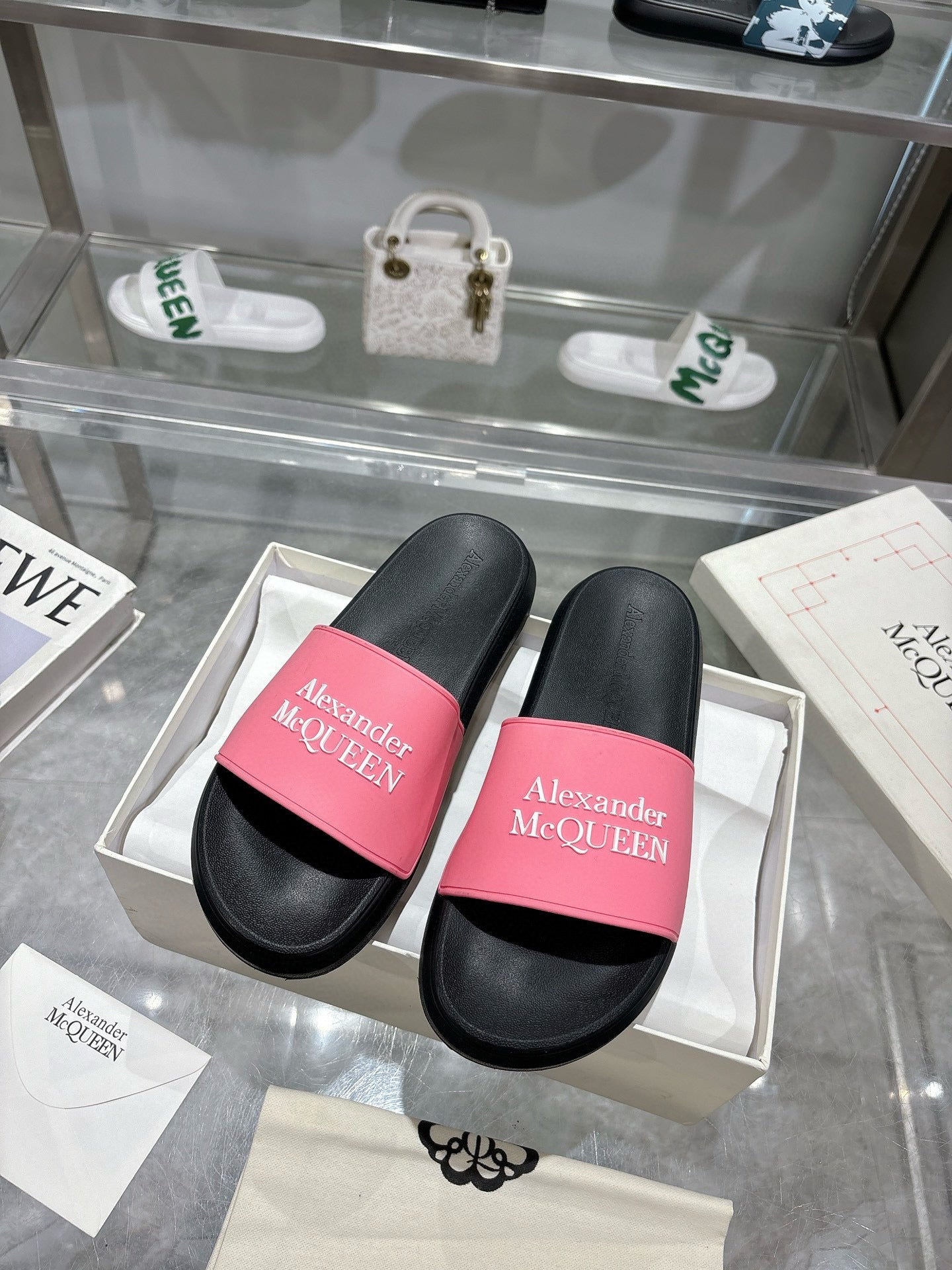 Ciabatte Alexander Mq Nere e Rosa
