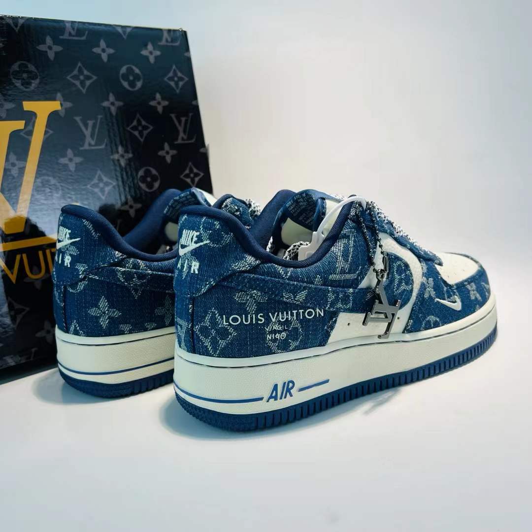 AF1 x Lv Blue and White