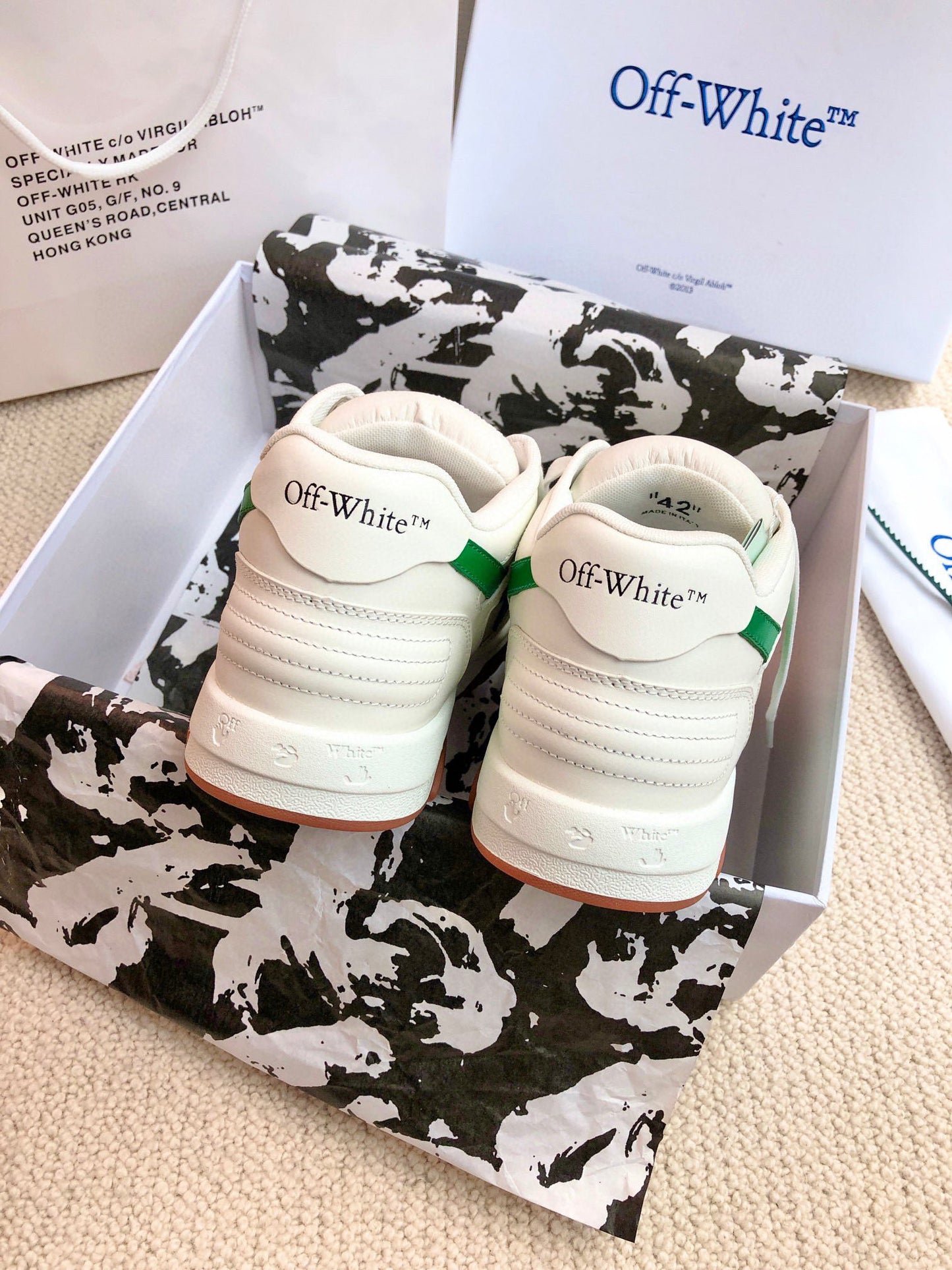 Scarpe Off Bianche e Verdi