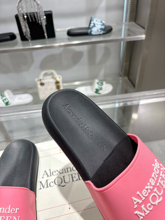 Ciabatte Alexander Mq Nere e Rosa