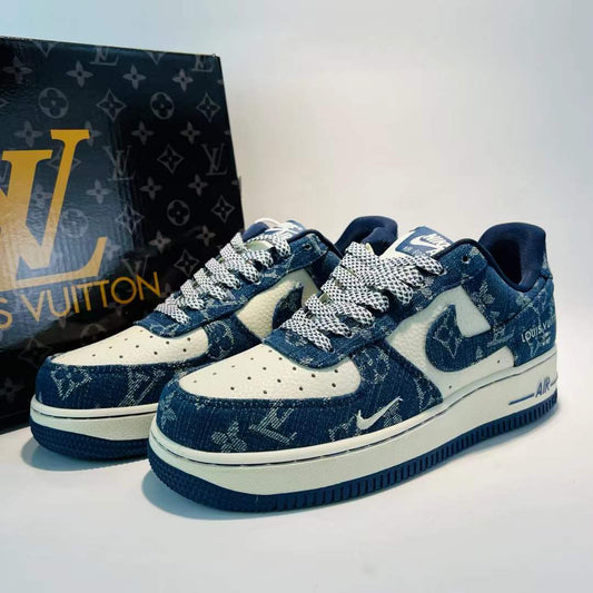 AF1 x Lv Blue and White